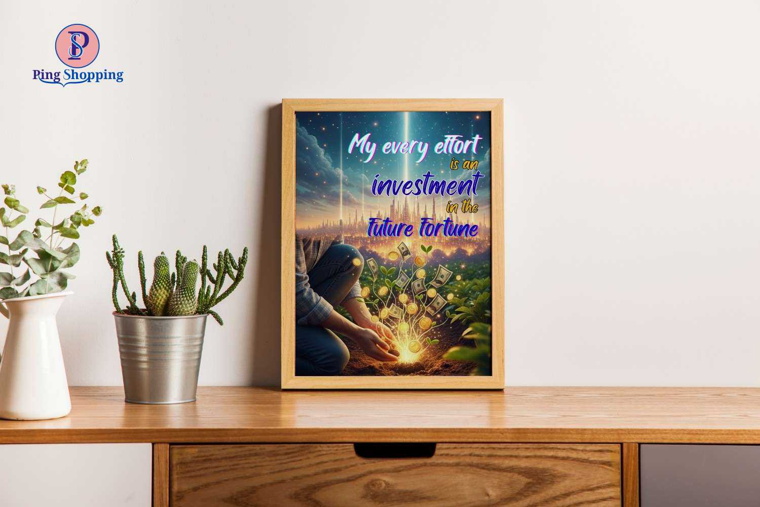 Manifestation Wall Art with Affirmations | Abundance & Wealth Attraction Quotes | Inspirational Decor for Home, Office & Meditation | Conceive, Believe, Achieve - Image 2